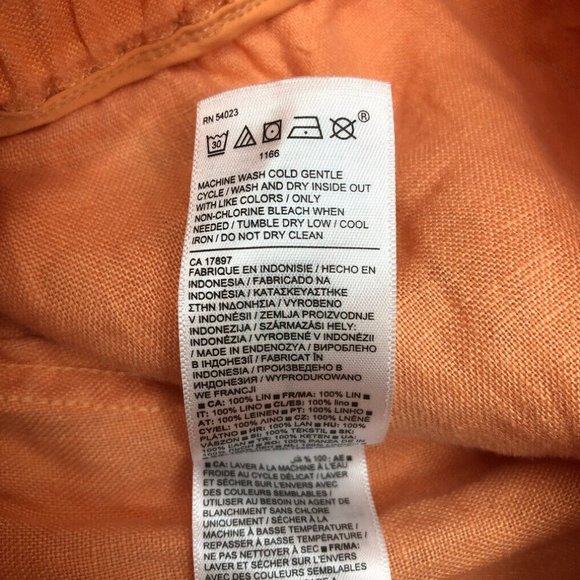 Athleta Cabo 100% Linen Jogger Pants Size 6 Orange - Picture 7 of 7
